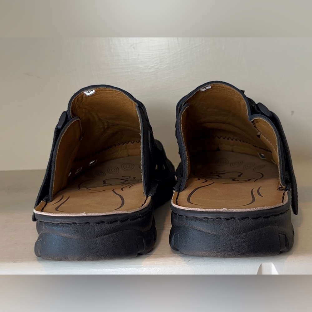 JEBUKTXE Men’s Leather Slip On Clogs Sandals Size 10.5 - Picture 9 of 11